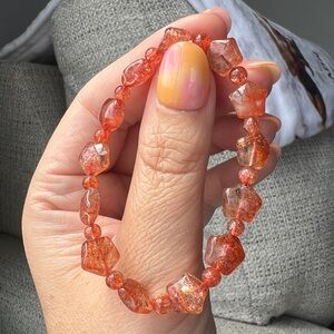 Sparkling sunstone stars bracelet